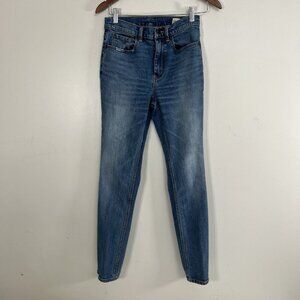 La Vie Rebecca Taylor Modern Stretch Denim Mid Rise Straight Leg Jeans 26 x 29